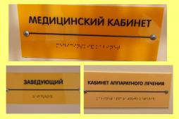 Тактильные таблички на кабинетах